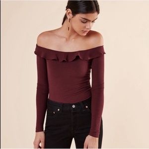 Reformation Burgundy Top